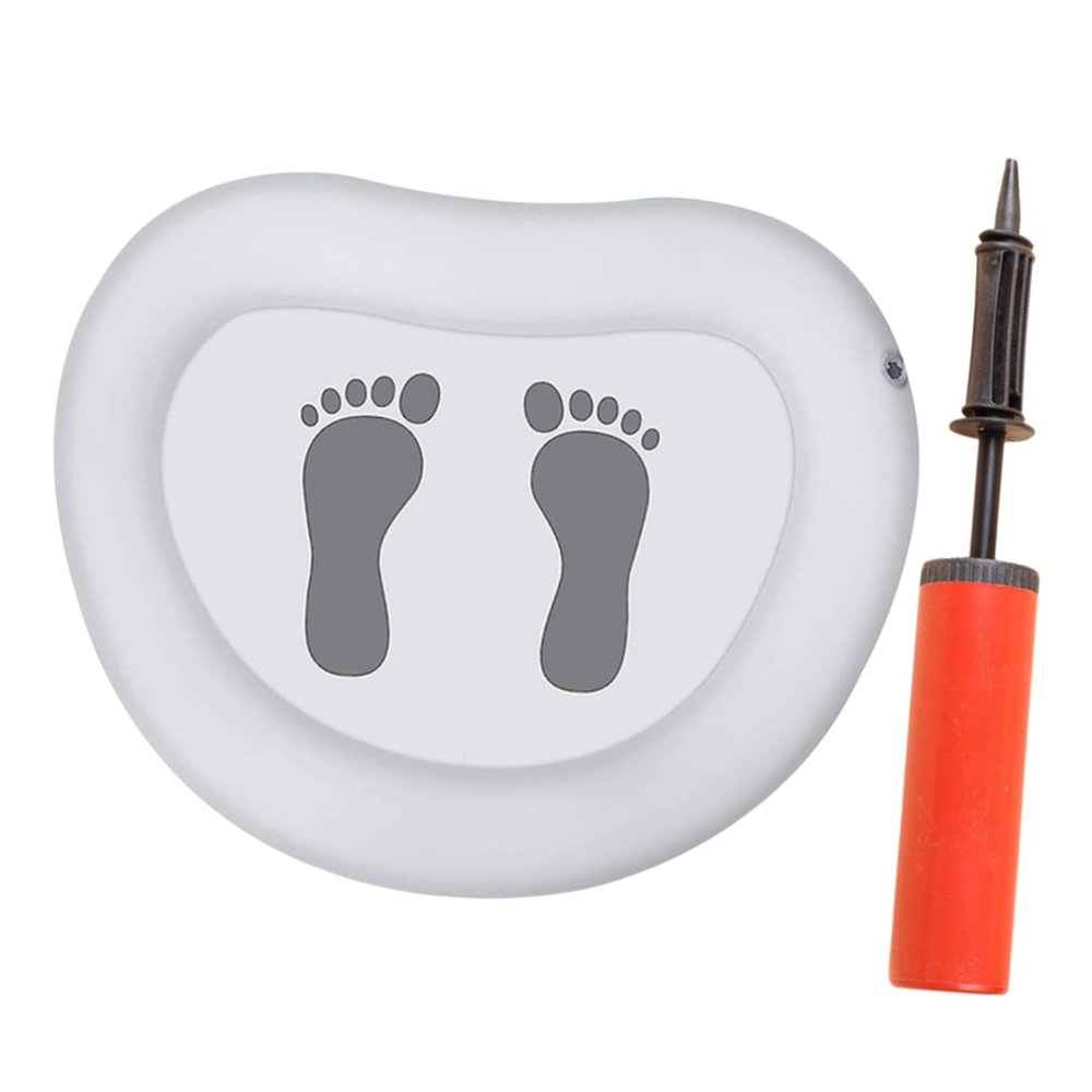 Beavorty Inflatable Foot Bath Basin for Pool Entry PVC Foot Soaking Bath Tray Non-Slip Base for Camping and Home Use Random Color
