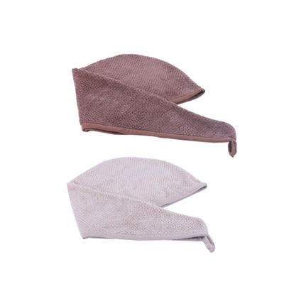 Beaupretty 2Pcs Fast Drying Microfiber Hair Towels for Long Hair Khaki Dark Brown for Home Gym and Travel Reduces Split Ends Durable