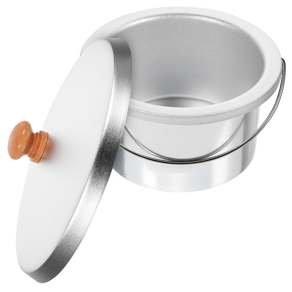 DECHOUS Wax Melting Container Set 2pcs Non-Stick Wax Heater Pot with Lid 600CC Capacity for Hair Removal Waxing Supplies Practical Aluminum Bowl for Home Use