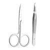 Ipetboom Professional Eyebrow Tweezer and Scissor Set 2-Piece Stainless Steel Beauty Tools for Precise Eyebrow Grooming Suitable for Makeup Enthusiasts and Everyday Use view 1