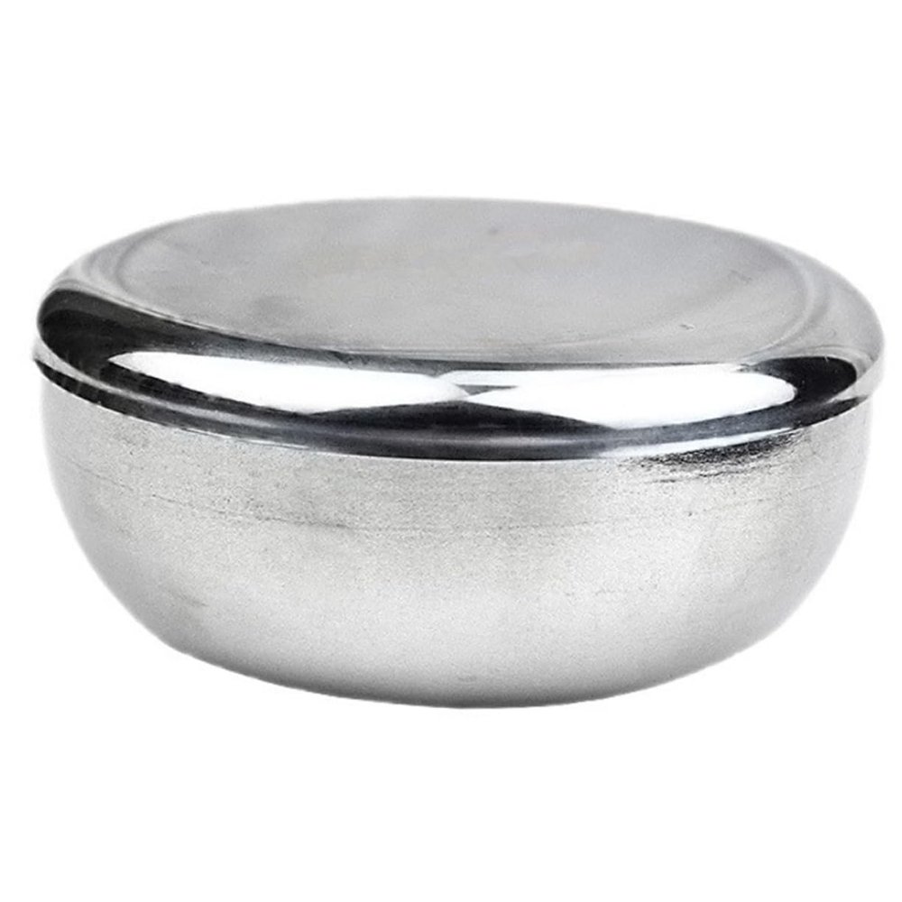 Beaupretty 1Pc Durable Stainless Steel Shaving Bowl for Smooth Lathering Essential Razor Accessory with Lid for Mens Grooming
