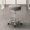 CIXCTHP Portable Barber Chair with Swivel Seat, Round Beauty Chair for Salon or Home Use, Comfortable Rolling Makeup Stool with Steel Frame(Gray) view 1