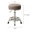 CIXCTHP Portable Barber Chair with Swivel Seat, Round Beauty Chair for Salon or Home Use, Comfortable Rolling Makeup Stool with Steel Frame(Gray) view 2