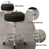 CIXCTHP Portable Barber Chair with Swivel Seat, Round Beauty Chair for Salon or Home Use, Comfortable Rolling Makeup Stool with Steel Frame(Gray) view 3
