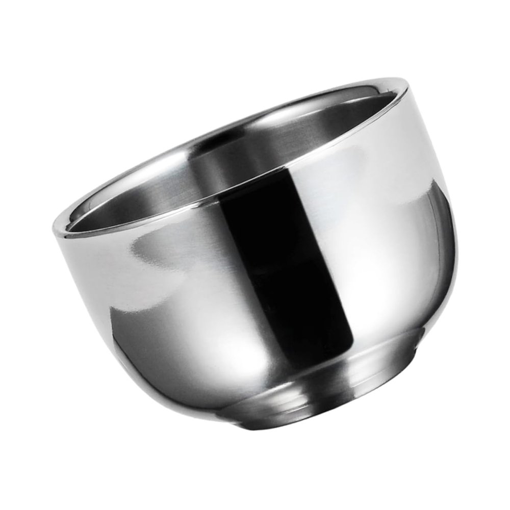 Vaguelly 1PC Durable Stainless Steel Shaving Bowl Practical Foaming Container for Men Capacity Design for Comfortable Shaving Experience Smooth Edges Safe to Use