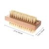 TOVINANNA 4pcs Natural Pig Bristle Hand Scrub Brush with Wooden Handle Eco-Friendly Dual-Sided Cleaning Tool for Nails Hands and Feet Non-Slip Design for Home and Bath Use view 2