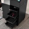 Large Lockable Salon Cart Wooden Barber Trolley On Wheels Multiple Compartment Hairdresser Storage Cart Black for Salon Spa Storage view 2