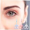 FRCOLOR 3pcs Stainless Tools Eyelash Curler Scissors Curved White Rounded for Home Salon to Clean for Eyebrow Nose Hair Grooming view 3