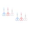 PartyKindom 2sets 3pcs Stainless Steel Beauty Scissors Curved Eyelash Straight Eyebrow Rounded Nose Hair Scissors for Home Salon Portable Easy to Clean for Travel 3pcs*2 view 1
