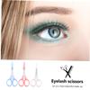 PartyKindom 2sets 3pcs Stainless Steel Beauty Scissors Curved Eyelash Straight Eyebrow Rounded Nose Hair Scissors for Home Salon Portable Easy to Clean for Travel 3pcs*2 view 3