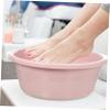Beavorty 2pcs Household Plastic Wash Basin Set Medium Size Foot Washing Basins for Home Use Versatile Multifunctional Sink Tubs in Pink view 2