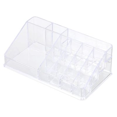 OUNONA Acrylic Lipstick Organizer Cosmetic Storage Box 10 Compartments for Makeup and Jewelry Display for Vanity Travel and Professional Use
