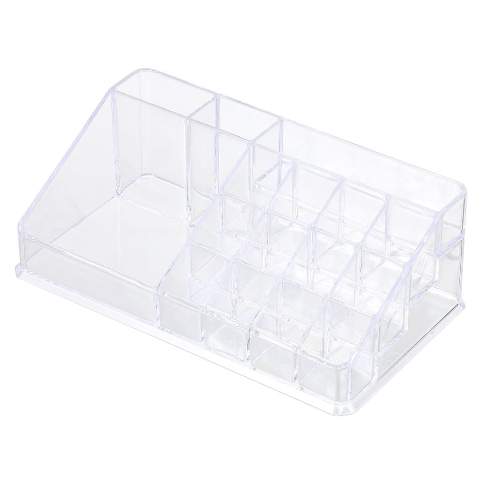 OUNONA Acrylic Lipstick Organizer Cosmetic Storage Box 10 Compartments for Makeup and Jewelry Display for Vanity Travel and Professional Use
