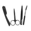 DECORNIJIA Eyebrow Grooming Kit 4-Piece Stainless Steel Set with Eyebrow Scissors Tweezers Razor and Brush for and Shaping view 1