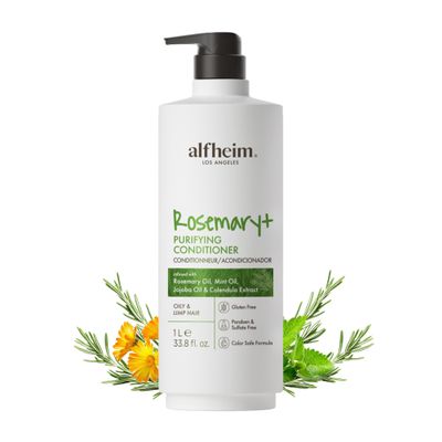 ALFHEIM Rosemary+ Purifying Conditioner Balancing Conditioner for Oily & Fine Hair with Rosemary, Peppermint & Jojoba Oils Lightweight Hydration, Smooth Volume, Sulfate Free 33.8 oz / 1000 ml
