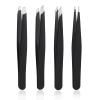 4 PCS Stainless Steel Tweezers Set  Precision Tweezers for Ingrown Hair, Facial Hair, Splinter, Blackhead and Tick Remover view 1