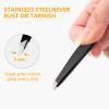 4 PCS Stainless Steel Tweezers Set  Precision Tweezers for Ingrown Hair, Facial Hair, Splinter, Blackhead and Tick Remover view 3