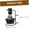 Healvian Men's Beard Grooming Set Metal Razor Stand Shaving Bowl Wear-resistant Shaving Cup Convenient Shave Brush for Daily Use view 2