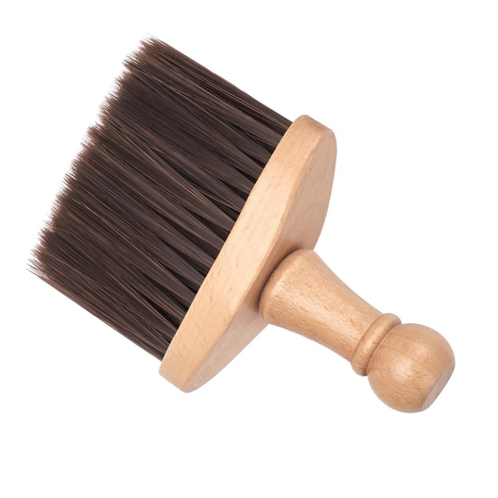 MERRYHAPY Solid Wood Handle Soft Bristle Hair Brush Men's Grooming Barber Shop Tool Haircut Brush