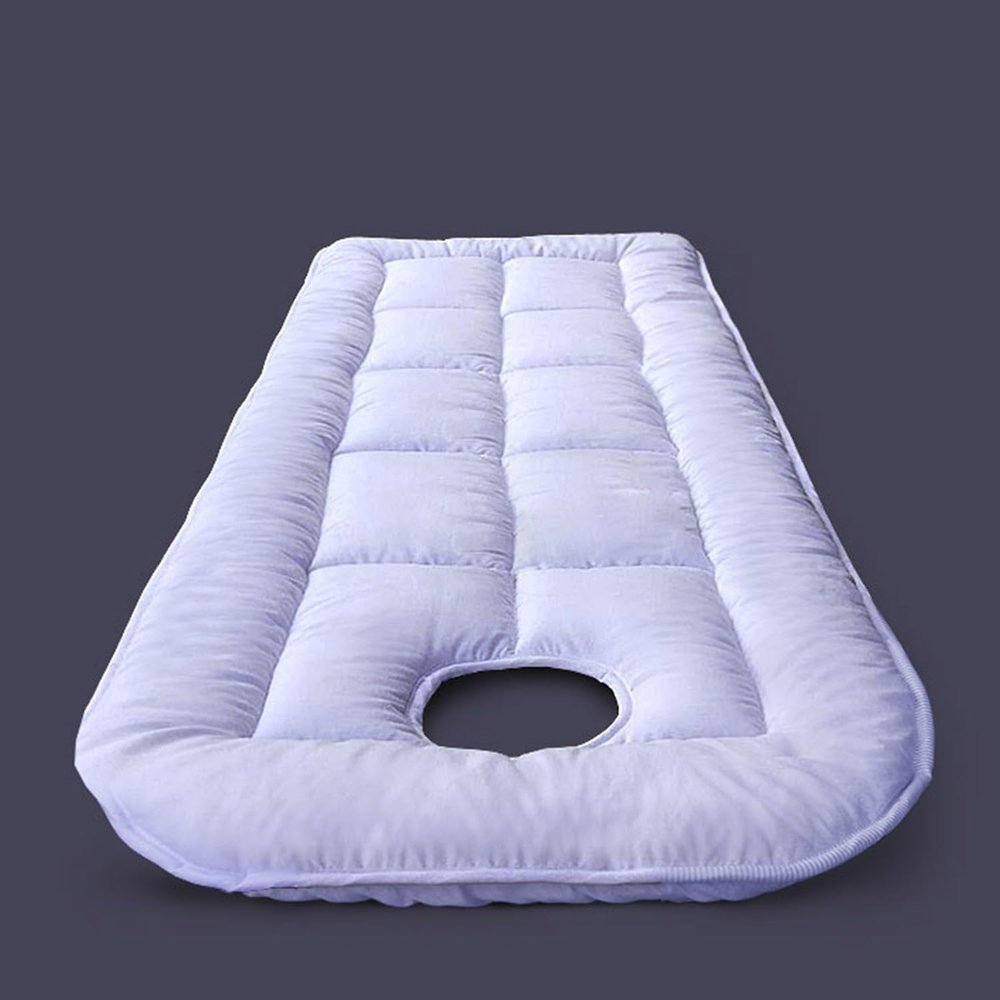Spa Massage Table Pad Massage Table Pad Cover with Elastic Band Lash Bed Topper Comfortable Mattress Topper for Massage Bed Mattress with Hole for Beauty Square Head (White(R),60 * 185cm)