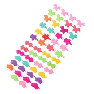 CALLARON 50Pcs Cartoon Plastic Hairpins for Colorful Headdresses and Barrettes with Heart Flower Bow Butterfly Styles Cute Hair Supplies for Photography and Everyday