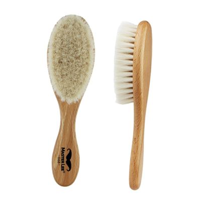 BESTYASH Dense Wool Beard and Brush with Curved Handle for Household and Barber Shop Use for Cleaning Cut Hair and Residue Compatible with Shampoo and Beard Oils