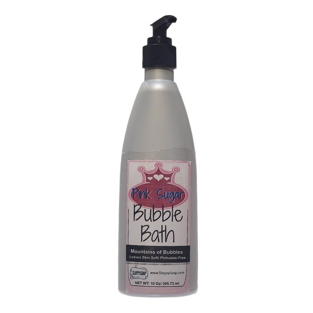 Pink Sugar Bubble Bath by SloppySoap, Mountains of Bubbles Formula, 10 Oz, Phthalate-Free