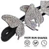 CALLARON Butterflies Hair Bun Maker Crystal Design Easy-to-Use Hair Bun Tool for Women for Casual or Formal Hairstyles view 4