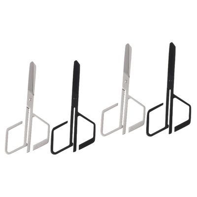 WRITWAA 4pcs Stainless Steel Nose Hair Scissors Men Grooming Scissors Nose Hair Trimmer Multi-Purpose