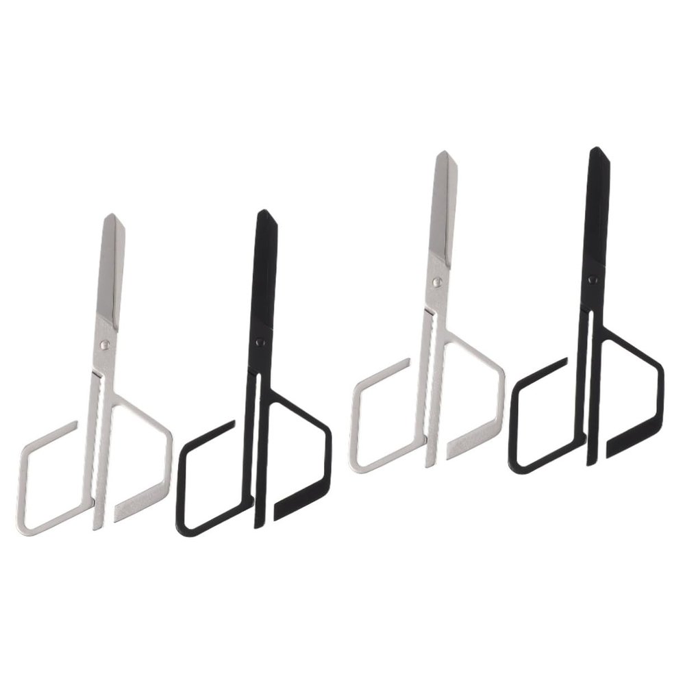 WRITWAA 4pcs Stainless Steel Nose Hair Scissors Men Grooming Scissors Nose Hair Trimmer Multi-Purpose