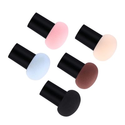 BATHVEVE 5Pcs Mushroom Shape Powder Puff Dual Use Loose Powder Applicators for Makeup Safe and Soft Cosmetic Sponges for Dry Wet Application