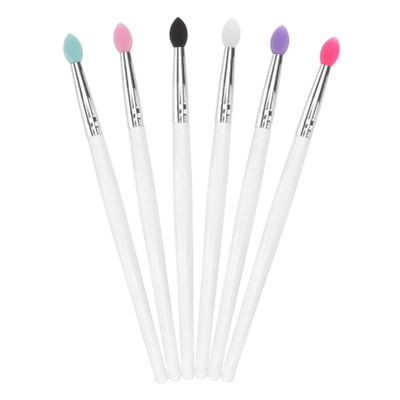 Vaguelly 6pcs Silicone Eye Shadow Brush Makeup Brushes Blending Applicator Shimmer Contour Compact Portable