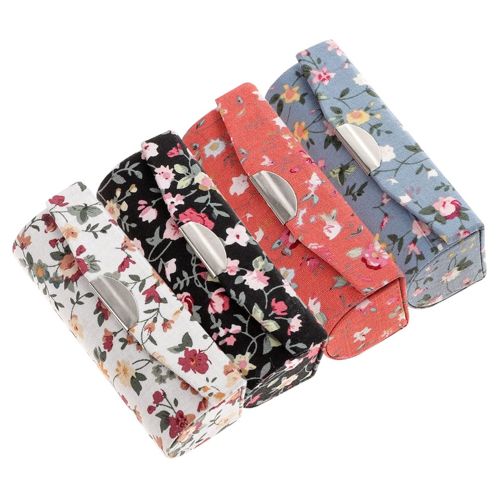 Hemobllo 4pcs Lipstick Box Mirror Decorative Lipstick Case Jewelry Box for Women