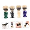 BATHVEVE Plastic Handle Bristle Shaving Brush for Men 4 Piece Set for Beard and Facial Hair Care Portable Grooming Tool for Wet Shaving view 3