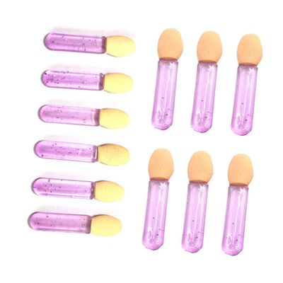 Beaupretty 100PCS Purple Handle Latex Cotton Eyeshadow Brush Set Double-Sided Eye Shadow Applicators for Women Portable Makeup Tools for Eyeshadow and Nail Art