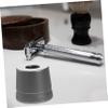 DEARMAMY 2pcs Manual Razor Stand Metal Base Adjustable Height Shaving Tools Holder for Bathroom Countertop Compatible Double Edge Razors and Shaving Brushes view 2