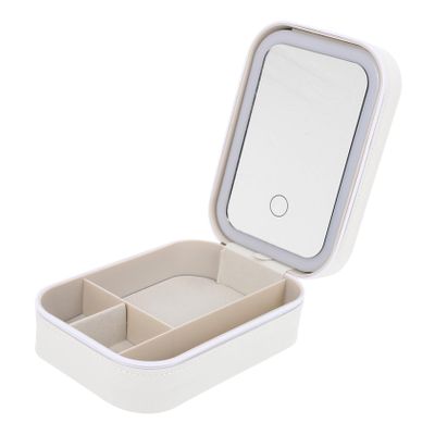 LOLIPPYY Travel Makeup Case with Lighted Mirror Small Makeup Organizer for Outdoor Use Durable Faux Bright Illumination for Easy Application for