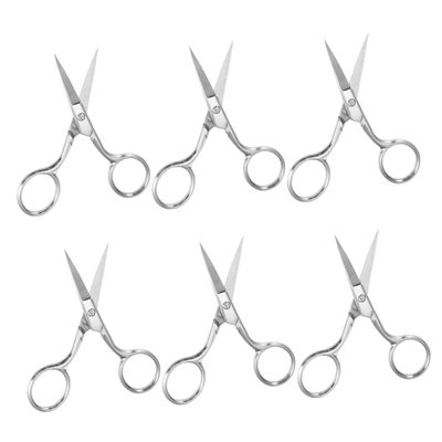 BATHVEVE Stainless Steel Eyebrow Scissors Set 6 Pcs Mini Facial Hair Trimmers for Women Portable Small Scissors for Home Use Precision Cutting Tools