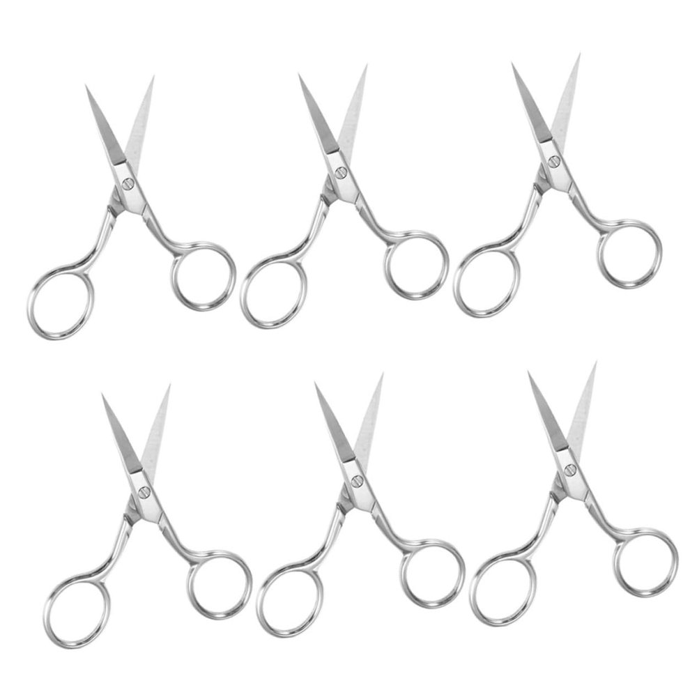 BATHVEVE Stainless Steel Eyebrow Scissors Set 6 Pcs Mini Facial Hair Trimmers for Women Portable Small Scissors for Home Use Precision Cutting Tools