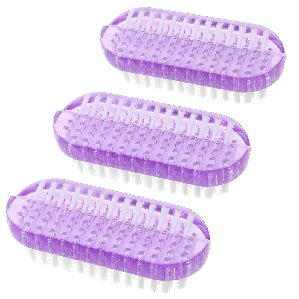 FOMIYES 3pcs Double-sided Nail Cleaning Brush Fingernail Scrubber for Women Girls Gently Dead Skin for Manicure Hand Care