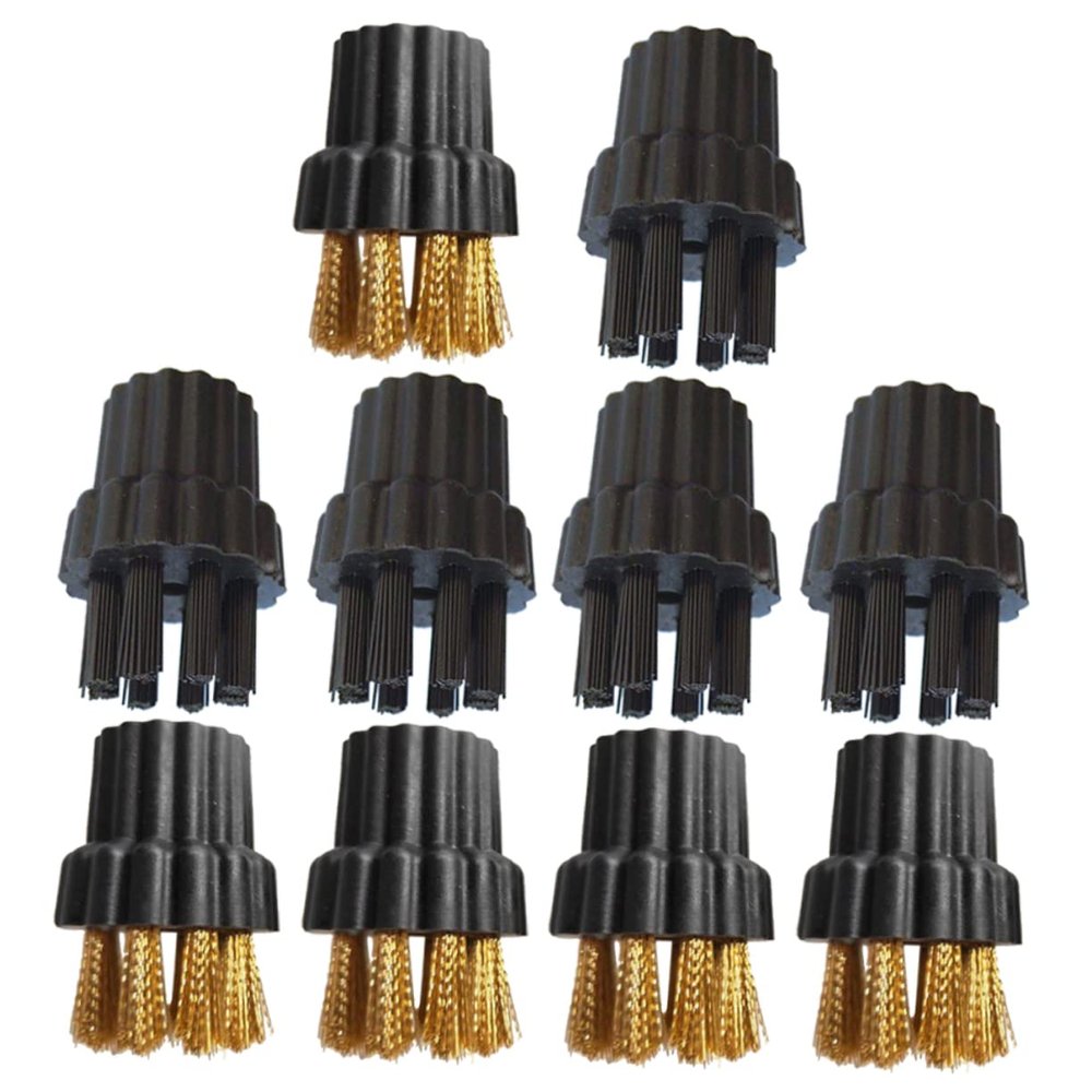 WOFASHPURET 10PCS Steam Cleaner Brush Heads Set Multi-Purpose Household Appliance Cleaning Attachments for Devices
