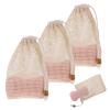 3 Pack Soap Exfoliating Bag Natural Sisal Soap Saver Bag Pouch Natural Soaps Saver Bar Bags with Drawstring for Exfoliating Foaming and Drying Soaps Holder view 1