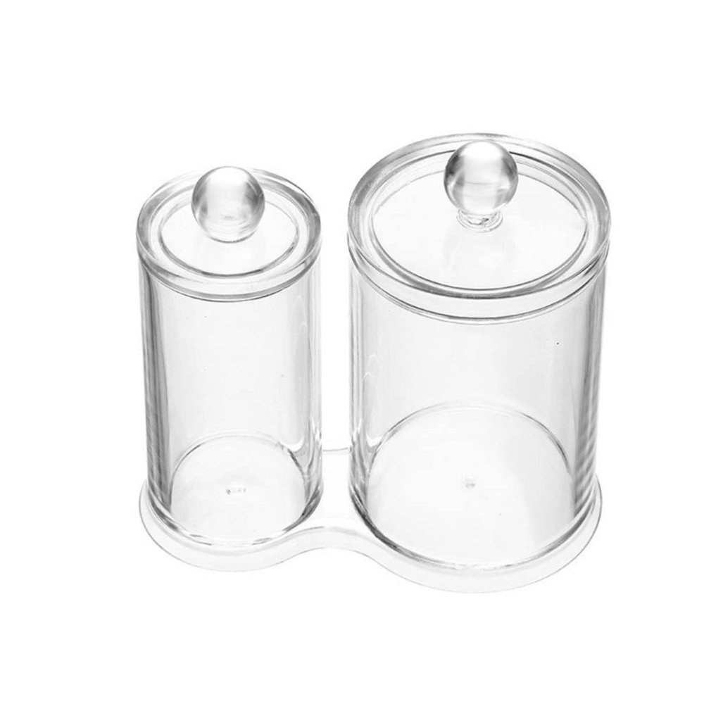Alipis Acrylic Makeup Cotton Pad and Swab Organizer Dual Storage Container for Vanity Versatile Cosmetic Holder Lids