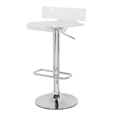 Clear and Chrome Adjustable Swivel Stool