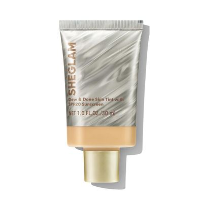 SHEGLAM Dew & Done Skin Tint with SPF20 Light-medium Coverage Foundation Evens Skin Tone-Bamboo