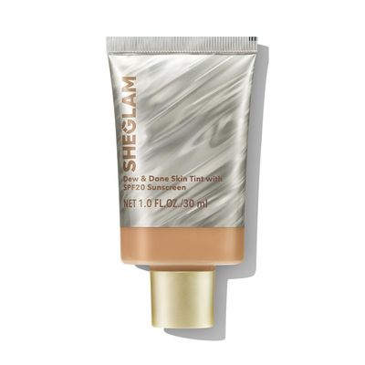 SHEGLAM Dew & Done Skin Tint with SPF20 Light-medium Coverage Foundation Evens Skin Tone-Butterscotch