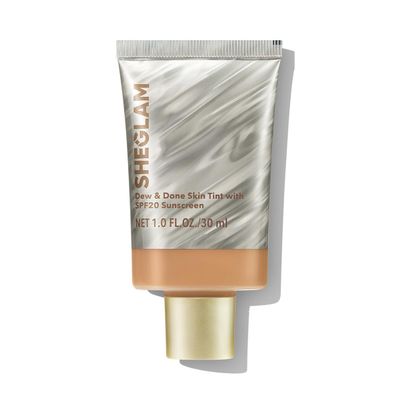 SHEGLAM Dew & Done Skin Tint with SPF20 Light-medium Coverage Foundation Evens Skin Tone-Honey