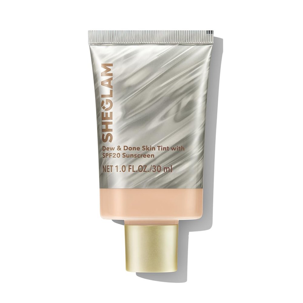 SHEGLAM Dew & Done Skin Tint with SPF20 Light-medium Coverage Foundation Evens Skin Tone-Porcelain