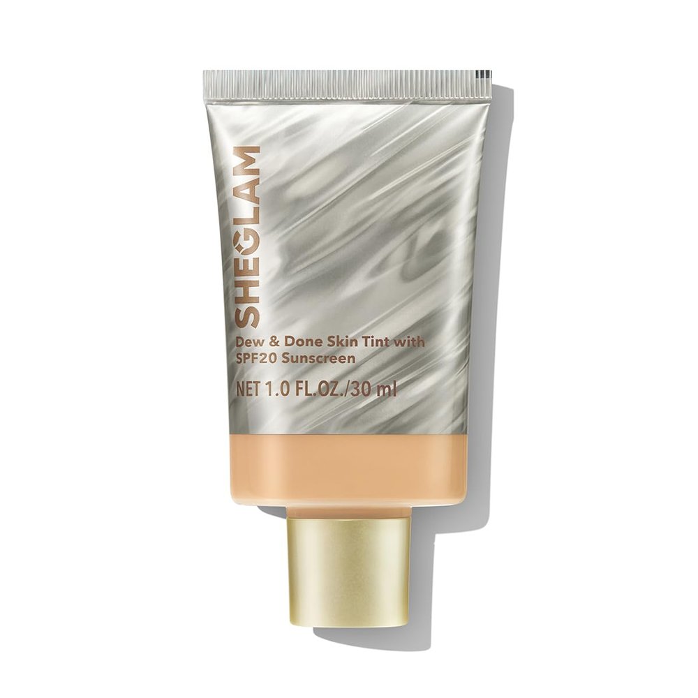 SHEGLAM Dew & Done Skin Tint with SPF20 Light-medium Coverage Foundation Evens Skin Tone-Shell