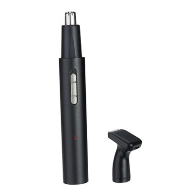 Beavorty Electric Nose Hair Trimmer Set USB Rechargeable 2-in-1 Vibrissa Clipper Black Metal Body for Men and Women for Grooming Nose and Sideburns